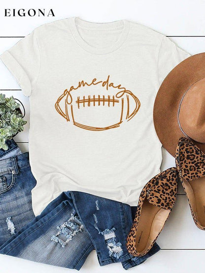 Women's Gameday Football Lover Casual Cotton Tee ball print