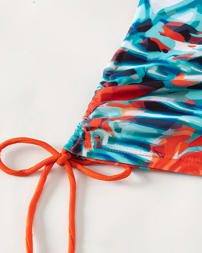 Sexy schulterfreier Badeanzug mit Print