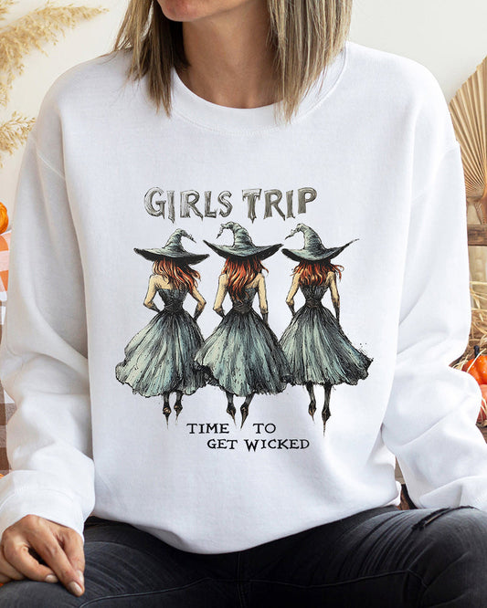 Halloween witch lettering printed crew neck sweatshirt 2024 f/w halloween spring sweatshirts