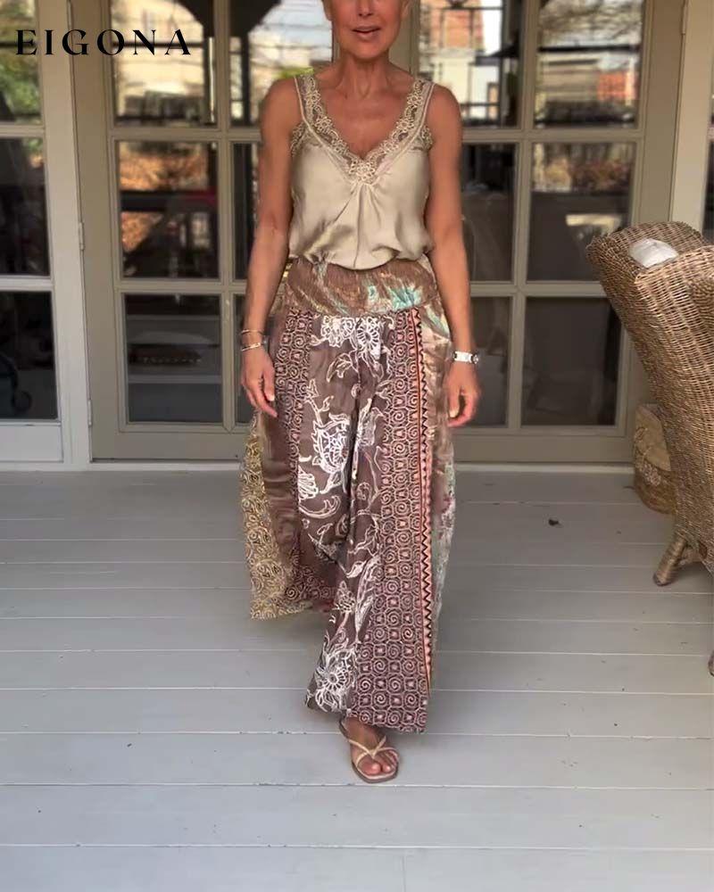 Casual Print Wide Leg Pants pants summer