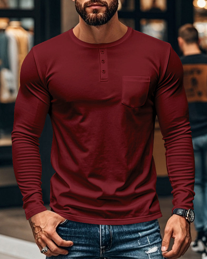 Breathable Pullover Long-Sleeved Men's Top
