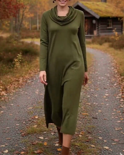 Casual Simple Solid Color Pocket Dress