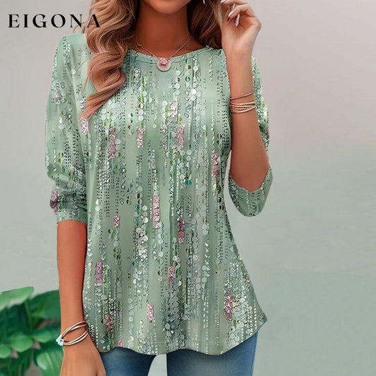 Casual Printed T-Shirt Green best Best Sellings clothes Plus Size Sale tops Topseller