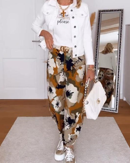 Lässige bedruckte Knickerbockerhose