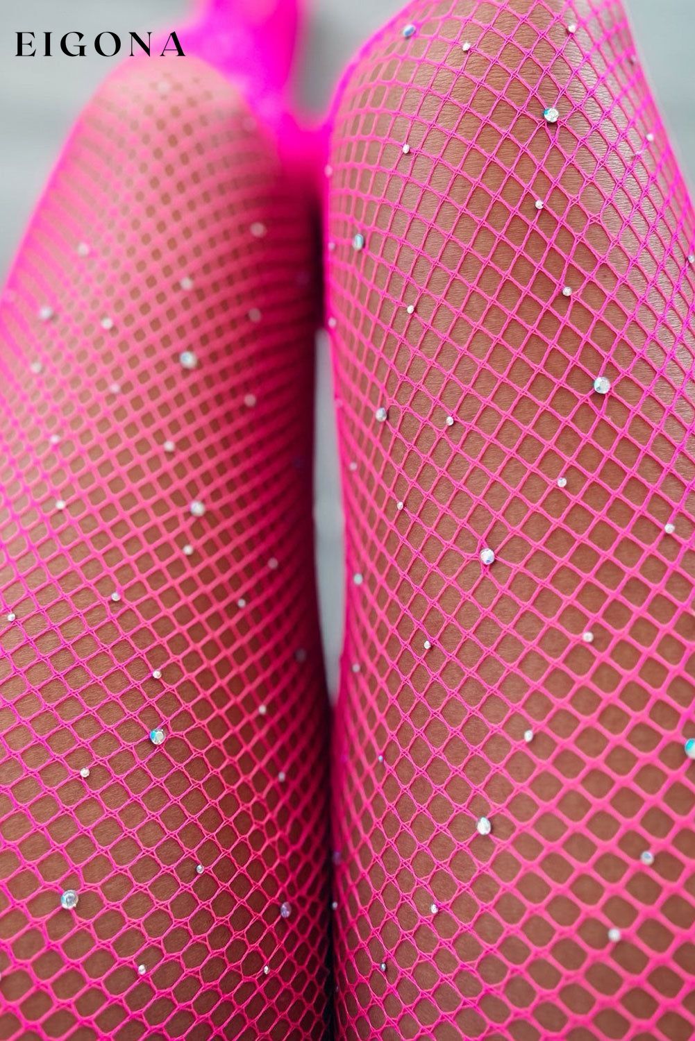 Pink Sexy Rhinestone Fishnet Pantyhose Dark Pink ONE SIZE 95%Nylon+5%Spandex clothes Color Pink Craft Rhinestone Day Valentine's Day EDM Monthly Recomend Season Four Seasons