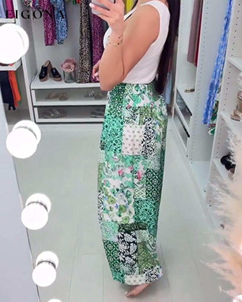 Elegant printed wide-leg pants pants spring summer