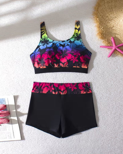 Sporty Boyleg Printed Bikini