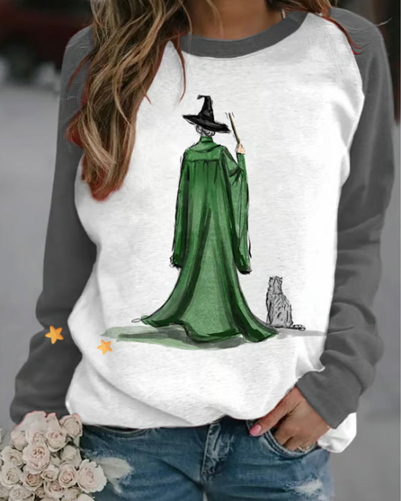 Women's Movie and TV Character Commemorative Printed Sweatshirt 2024 f/w Halloween spring sweatshirts