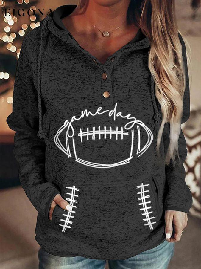 Women's Gameday Football Lover Casual Hoodie ball print