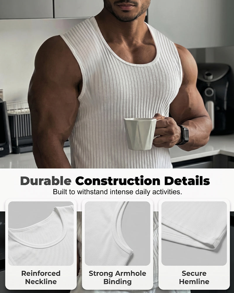 Solid Vertical-Stripe Tank Top