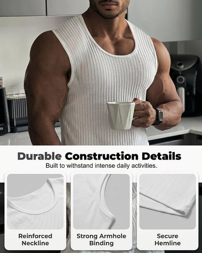 Solid Vertical-Stripe Tank Top