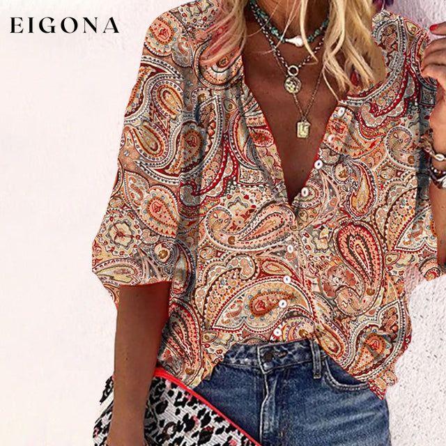 Vintage Ethnic Printed Blouse best Best Sellings clothes Plus Size Sale tops Topseller