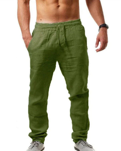 Cotton linen breathable solid color pants 23BF pants man Spring Summer