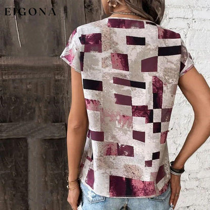 Casual Abstract Plaid T-Shirt best Best Sellings clothes Plus Size Sale tops Topseller