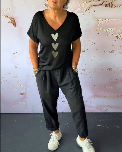 Ensfarget lommekomfort casual bukser