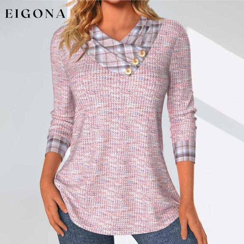 Casual Patchwork Blouse Pink best Best Sellings clothes Plus Size Sale tops Topseller