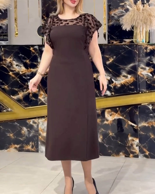 Round-Neck Casual Short-Sleeve Dress