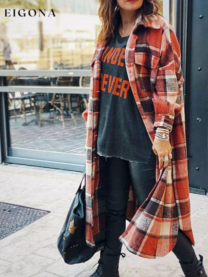 Fashion Long Sleeve Plaid Jacket top tops winter sale