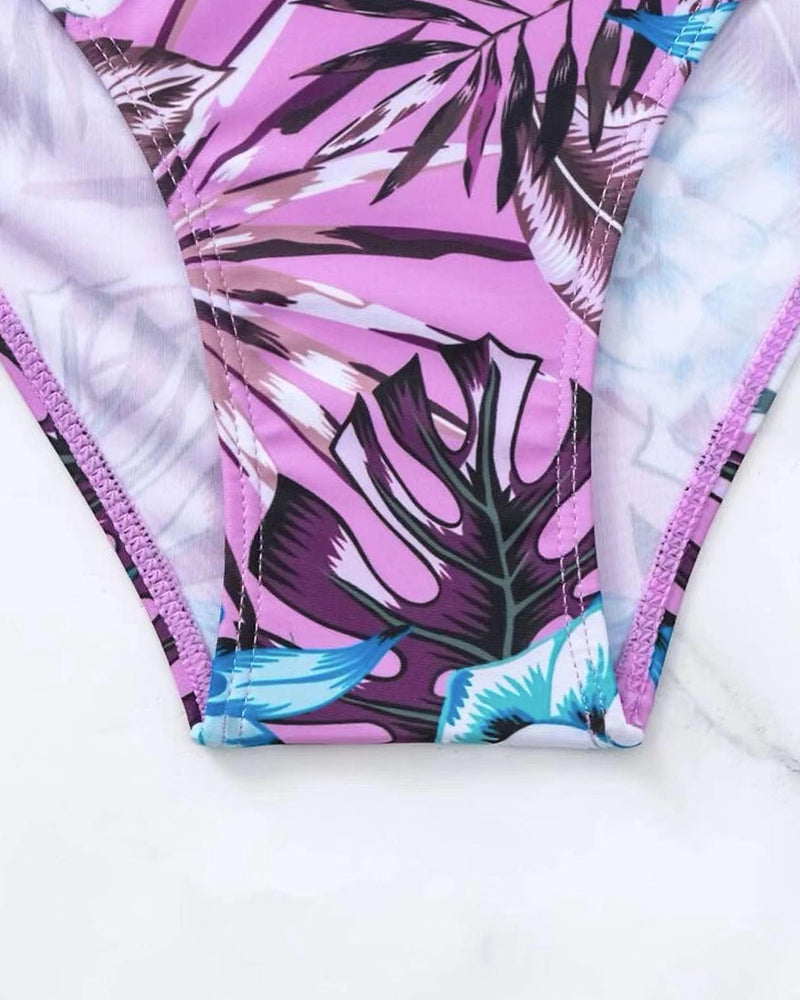 Sexy lila zweiteiliger Badeanzug