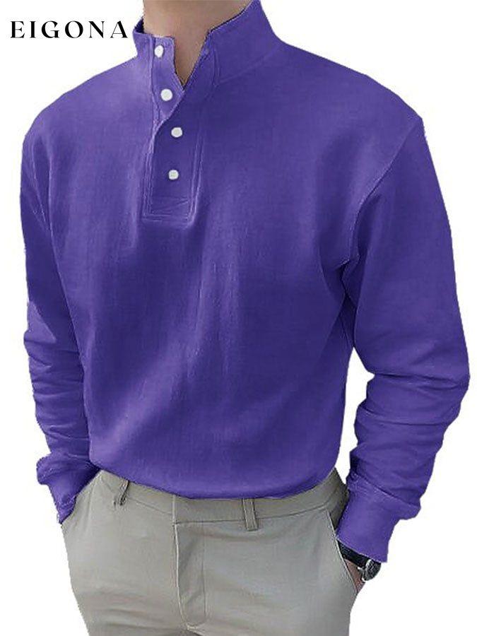 Casual Solid Button Pullover men