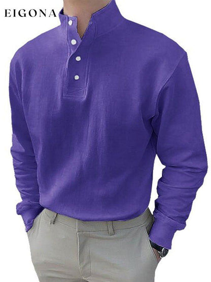 Casual Solid Button Pullover men