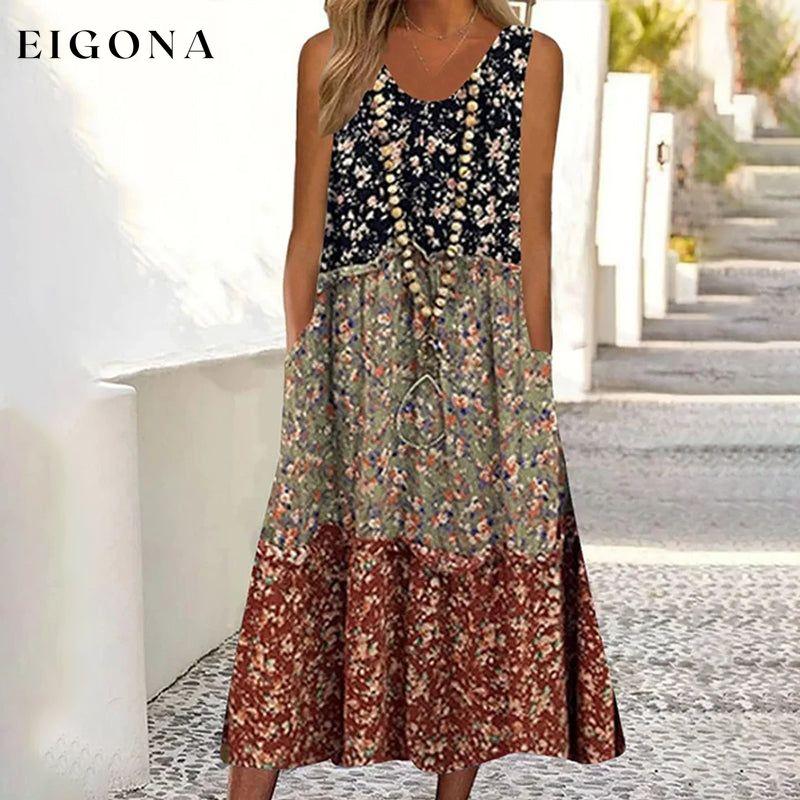 Vintage Patchwork Floral Dress best Best Sellings casual dresses clothes Plus Size Sale short dresses Topseller