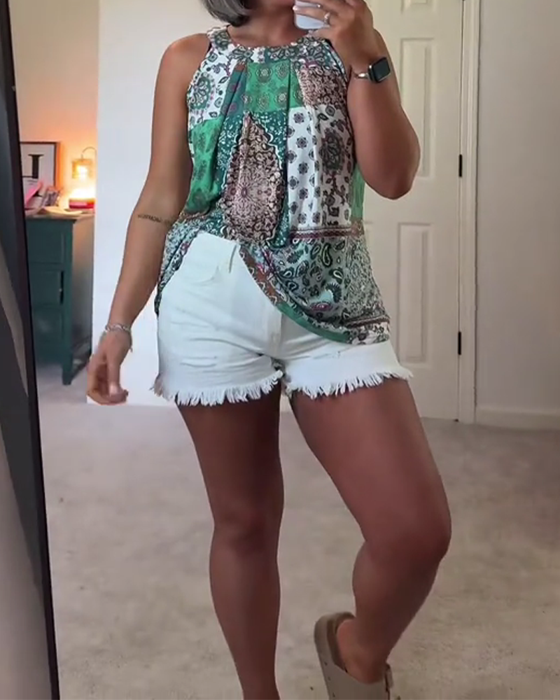 Ärmellose bedruckte Weste