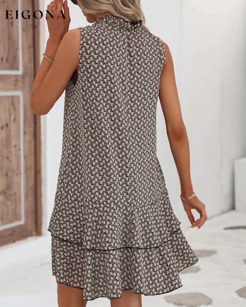 Ruffled Print Sleeveless Dress 23BF Casual Dresses Clothes Dresses SALE Spring Summer