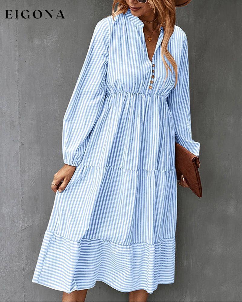 Striped print long-sleeve dress 23BF Casual Dresses Clothes Dresses SALE Spring Summer