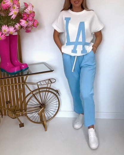 Lässiges Sport-Set mit Buchstabendruck