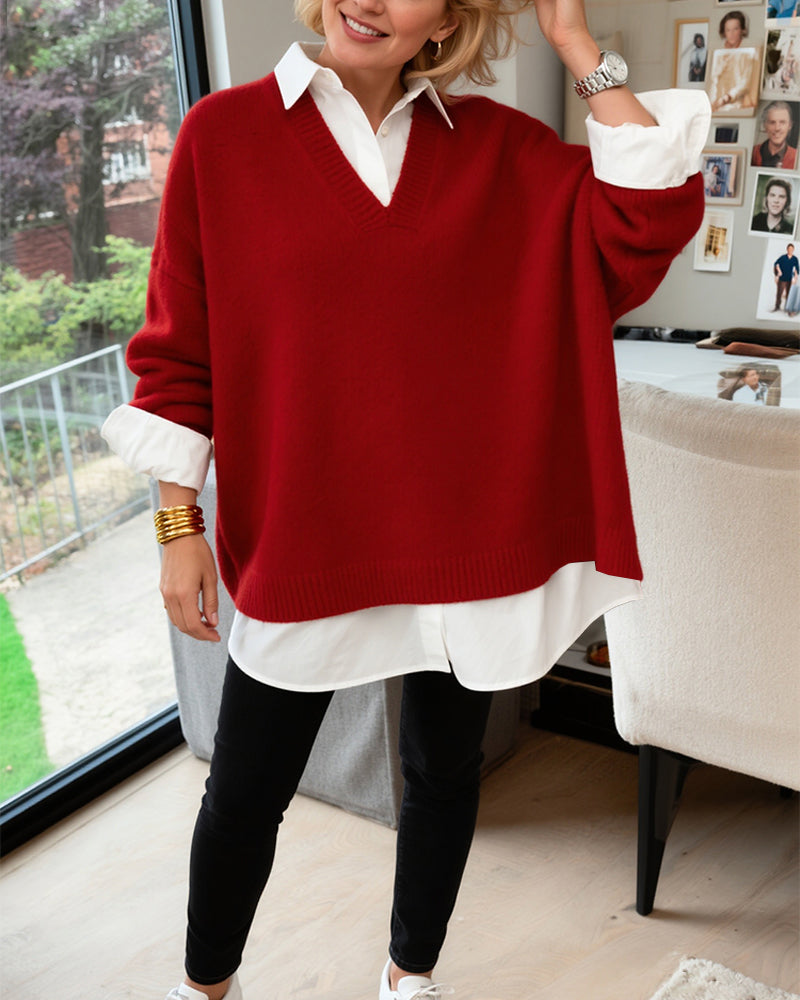 Fashionable Loose Long-Sleeved Jumper