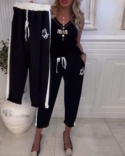 Lässige Slim Fit Hose mit elastischem Kordelzug