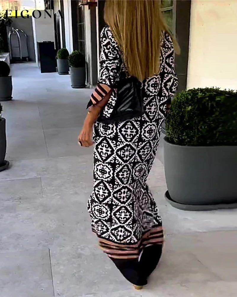 V-neck printed loose long dress 23BF Casual Dresses Clothes Dresses Spring Summer