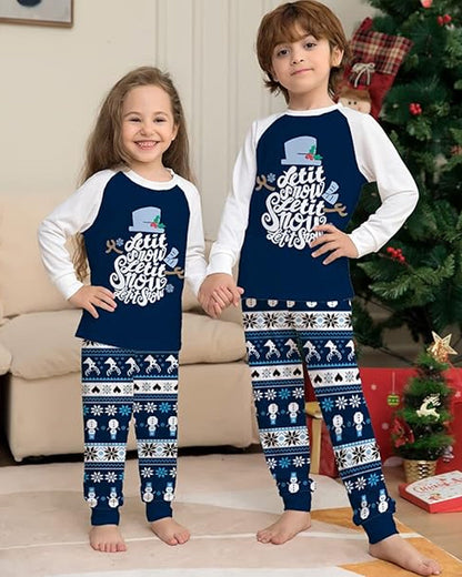 Christmas printed casual family Pajama Sets 2024 f/w christmas matching family outfits two-piece sets