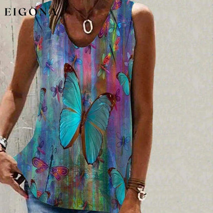 Colorful Butterfly Print Tank Top best Best Sellings clothes Plus Size Sale tops Topseller