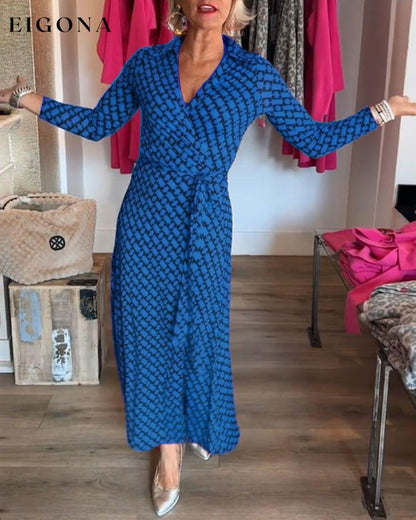 Elegant V Neck Maxi Dress Royal Blue 2023 f/w 23BF casual dresses Clothes Dresses spring