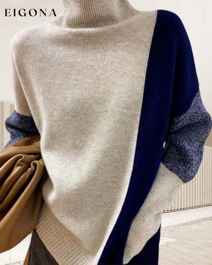 Elegant and romantic contrast color sweater 2023 F/W 23BF autumn clothes Sweaters Sweaters & Cardigans Tops/Blouses Winter