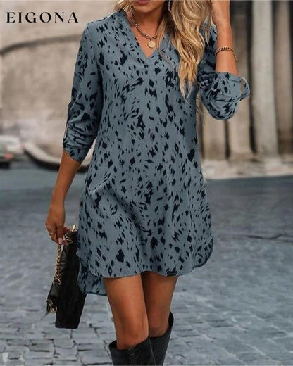 V Neck Dress with Long Sleeves 23BF Casual Dresses Clothes Dresses Spring