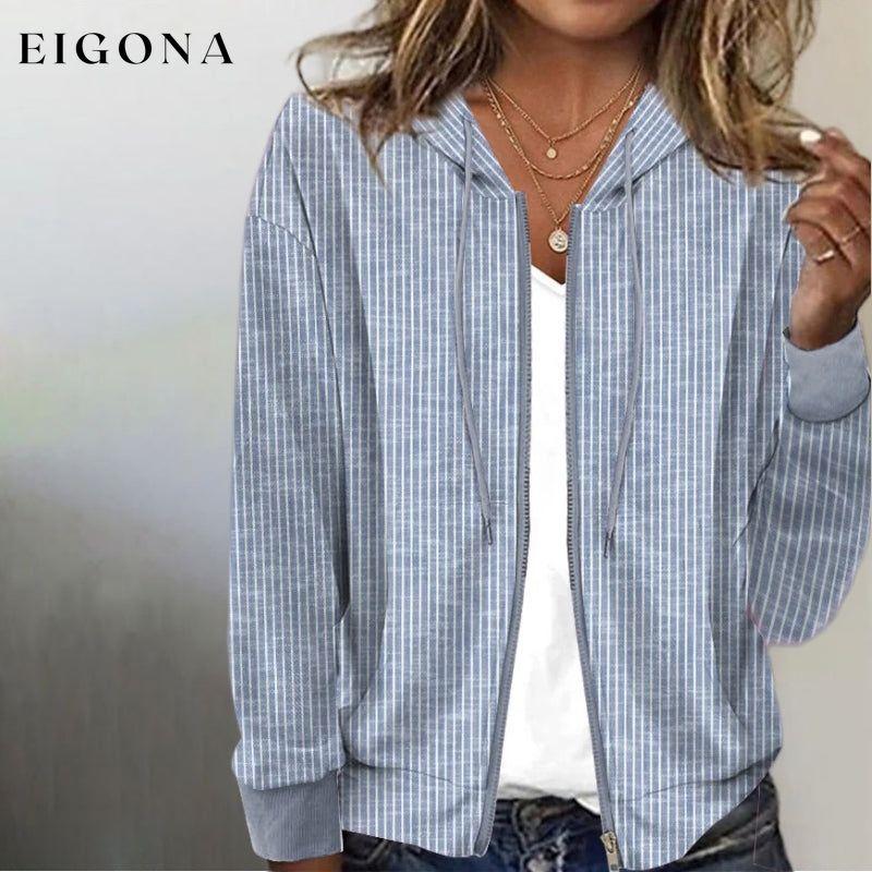 Casual Striped Hooded Jacket best Best Sellings cardigan cardigans clothes Plus Size Sale tops Topseller