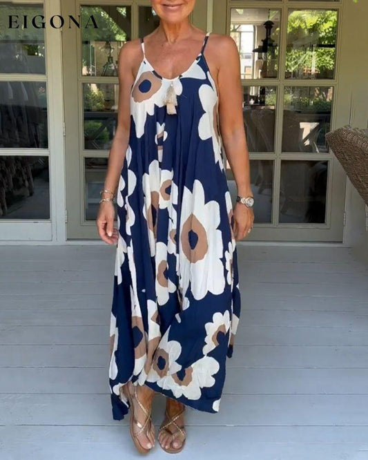 Floral print cami maxi dress Navy Blue 23BF Casual Dresses Clothes Dresses Spring Summer