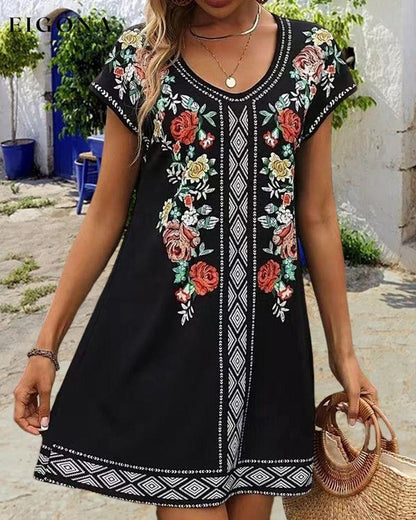 Printed Short sleeve casual dress 23BF Casual Dresses Clothes Dresses Summer