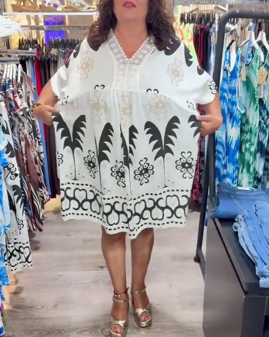 Bohemian V-Neck Lace Dress