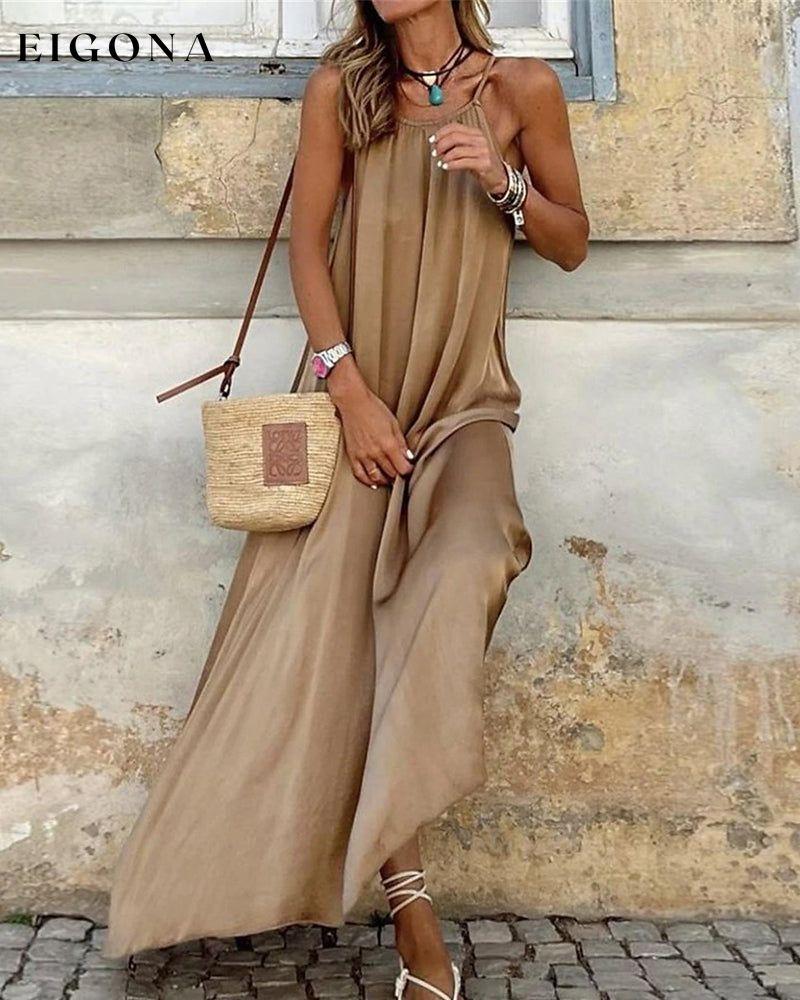 Solid color elegant sleeveless dress 23BF Casual Dresses Clothes Dresses Summer