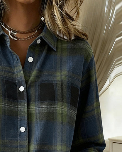 Plaid Lapel Shirt