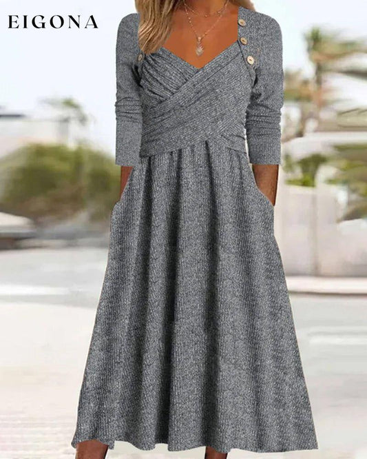 Solid color midi dress Gray 2023 F/W 23BF Casual Dresses Clothes Dresses