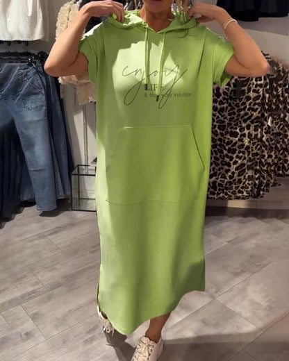 Hooded Casual Drawstring Dress