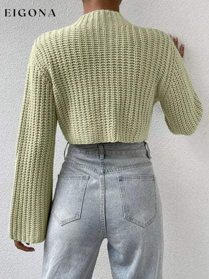 Mock Neck Long Sleeve Cropped Sweater C.J@MZ clothes crop top crop tops cropped cropped sweater cropped top croptop long sleeves Ship From Overseas shirt shirts sweater sweaters top tops turtleneck sweater