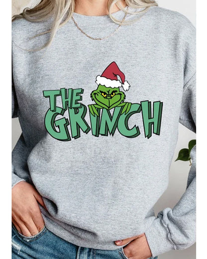 Mrs. Claus But Married To The Grinch Print Long Sleeve Sweatshirt 2024 f/w christmas grinch sweatshirts