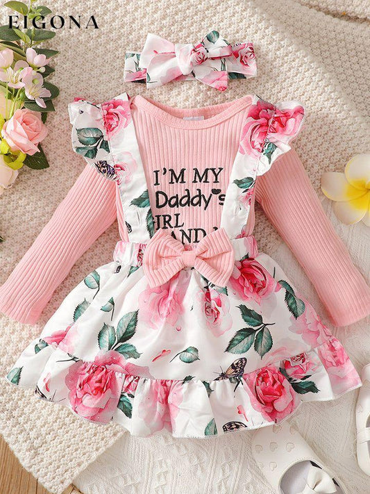 Round Neck Long Sleeve Top and Printed Dress Set Peach B*L clothes Ship From Overseas Shipping Delay 09/29/2023 - 10/03/2023 trend