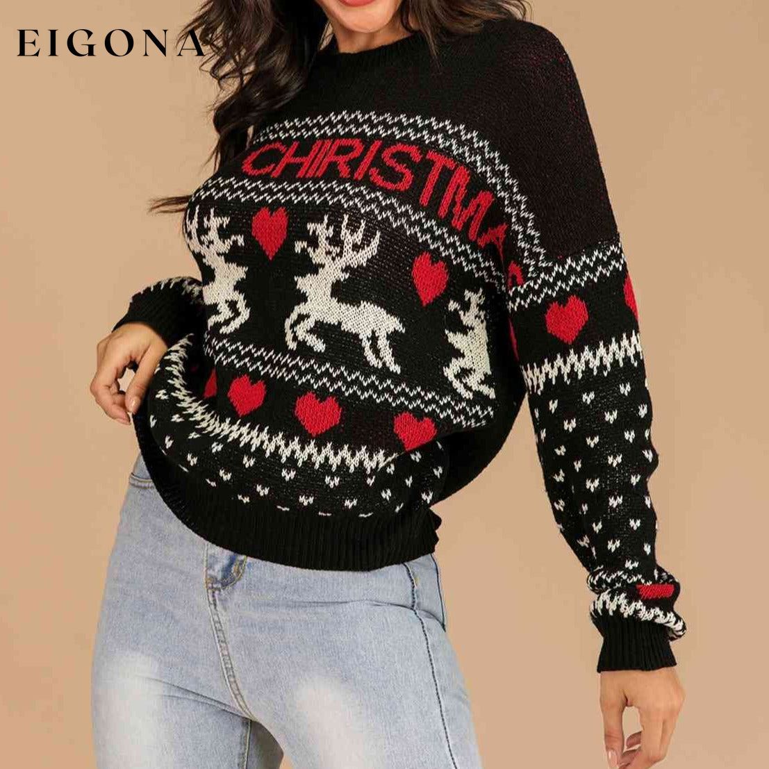 MERRY CHRISTMAS Round Neck Sweater christmas sweater clothes R@X Ship From Overseas Shipping Delay 09/29/2023 - 10/04/2023